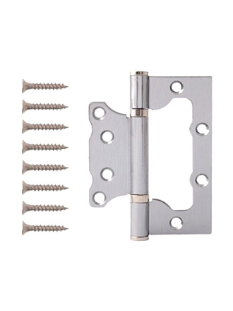 Петля накладная для деревянных дверей, Code Deco, 100х75х2.5 мм, универсальная, B2-CRM, 30173, 2 подшипн., матовый хром