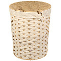 Корзина для белья, 43х52х38 см, круглая, плетеная, полимер, с крышкой, Y6-6539