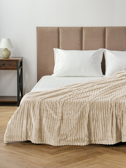 Плед 200х240 см, микрофибра, 100%пэ, 280г, Silvano, Неаполь, ваниль