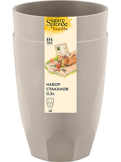 Набор стаканов 300 мл, пластик, 2 шт, Sugar&amp;Spice, латте, SE180612005