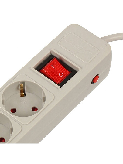 Сетевой фильтр 5 гнезд, 5 м, ПВС, 3х1 мм², с заземлением, 16 А, +2USB +TYPE C, 3.5 кВт, серый, Jett, 171-505