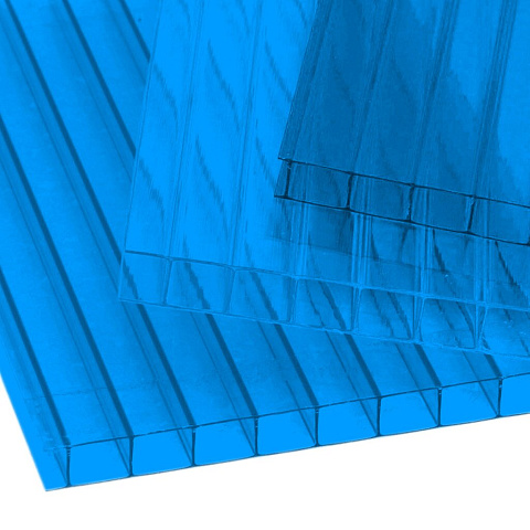 Поликарбонат 12х2.1 м, синий, 4 мм, цена за погонный метр