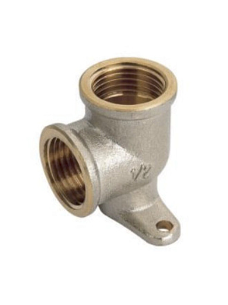 Уголок 1/2'', г-г, латунь, с креплением, Frap