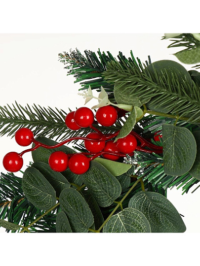 Венок рождественский 45 см, с ягодами, SYHHA-0823001