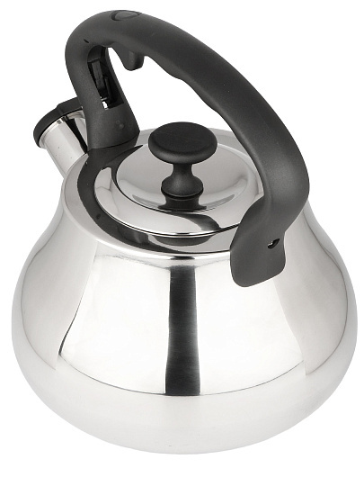 Чайник нержавеющая сталь, 2.8 л, со свистком, зеркальный, нейлон, Daniks, индукция, GS-04052A