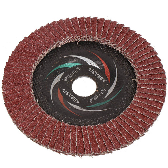 Круг лепестковый торцевой КЛТ2 для УШМ, LugaAbrasiv, диаметр 150 мм, посадочный диаметр 22 мм, зернистость A24, шлифовальный