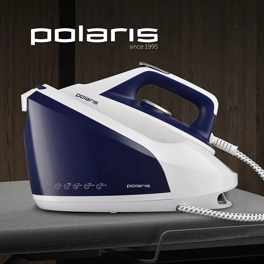 Парогенератор Polaris, PSS 8080K, 2400 Вт, керамика, вертикальное отпаривание, 1.8 л, 2 м, синий