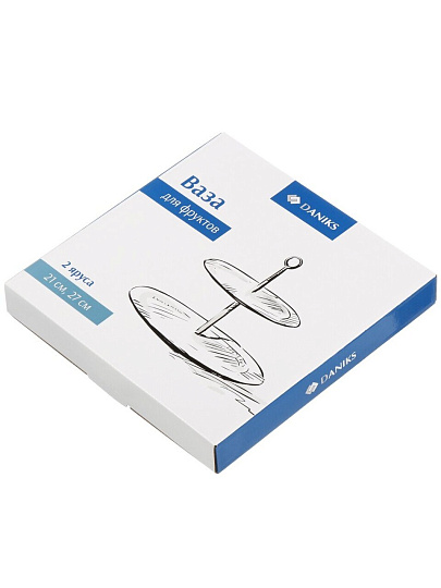 Ваза для фруктов, 2 яруса, стекло, 21 см, 27 см, Daniks, Золото