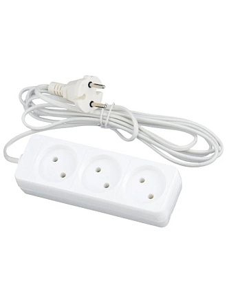 Удлинитель бытовой 3 гнезда, 3 м, ШВВП, без заземления, 1300 Вт, Союз, 481S-0303