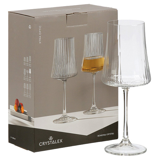 Бокал для вина, 360 мл, стекло, 2 шт, Bohemia, Xtra optic, 40862/47/360/2