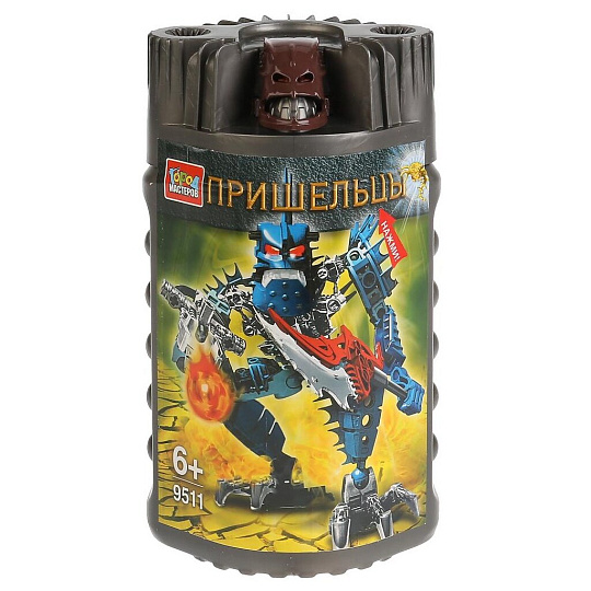 Конструктор Город Мастеров, Пришелец со светом, 3-5 лет, 144 детали, со светом, в банке, 9511-BL