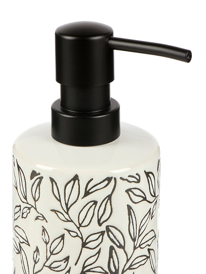 Дозатор для жидкого мыла для ванной и душа, Черно-белое, керамика, 7.3х11.5/17 см, BCE1160AA-LD