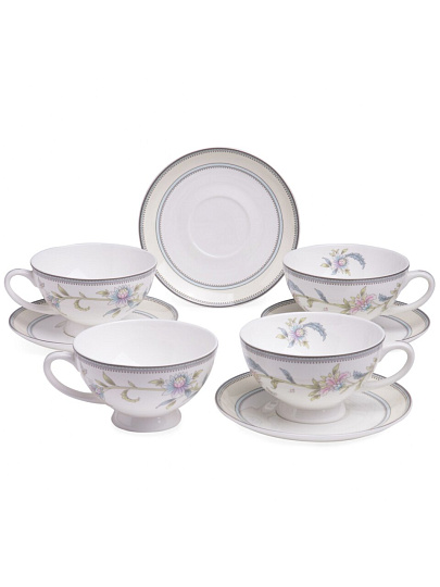 Набор чайный фарфор, 8 предметов, на 4 персоны, 240 мл, Lefard, Garden, 440-326, подарочная упаковка