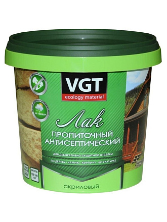 Лак VGT, антисептик, полуглянцевый, акриловый, дуб, для внутренних и наружных работ, 0.9 кг
