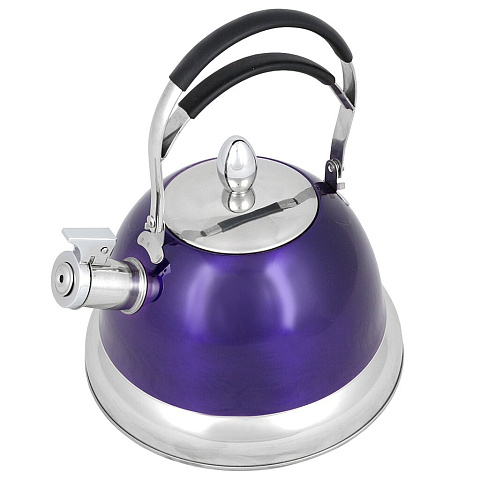 Чайник из нержавеющей стали Daniks MSY-022 фиолетовый со свистком, 3.5 л