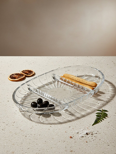 Менажница стекло, 27х16 см, 3 секции, Kaveh, Selena, PD1322GCL