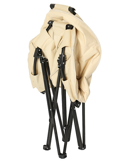 Кресло складное 82х80х72 см, Гриб, бежевое, без рисунка, полиэстер 600D, 100 кг