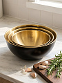 Набор мисок нержавеющая сталь, круглый, 3 шт, 19, 22, 25 см, Черное золото, Y4-11666 - фото 2
