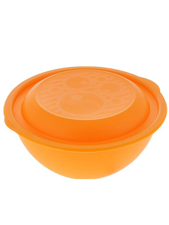 Миска пластик, круглая, 12.6 см, 3 л, с крышкой, С46К, в ассортименте