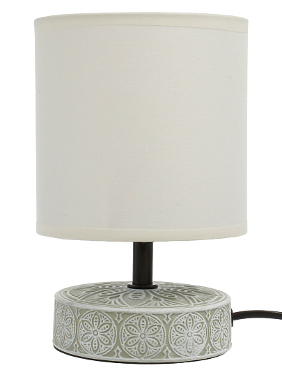 Светильник настольный E14, 40 Вт, бежевый, абажур белый, Rivoli, Eleanor, 7070-501, керамика