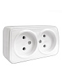 Розетка открытой установки 2 гнезда, без заземления, 16 А, пластик, белая, Союз, Электра, 0024 - фото 2