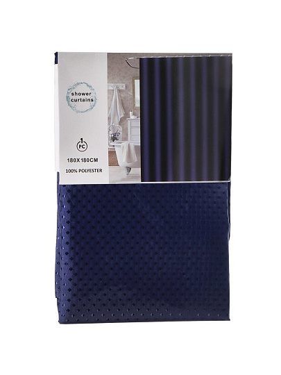 Штора для ванн 180х180 см, полиэстер, Ромбики, синяя, STSC7229D