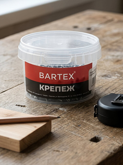Гвоздь строительный, диаметр 1.6х25 мм, 0.3 кг, в банке, Bartex