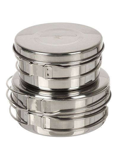 Набор посуды походный, нержавеющая сталь, 4 предмета, Ecos, Camp-S12, 106941