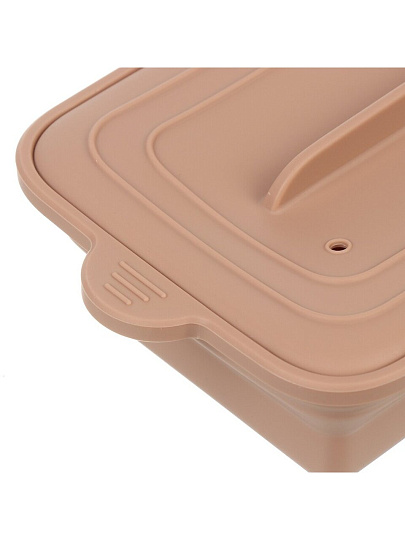 Контейнер складной силикон, 20х11х7 см, прямоугольный, с крышкой, для запекания, пароварка, Satoshi, 856-165