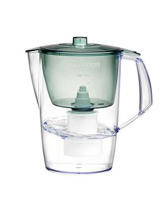 Фильтр-кувшин Барьер, Норма, для холодной воды, 1 ступ, 3.6 л, зеленый, малахит, В042Р00