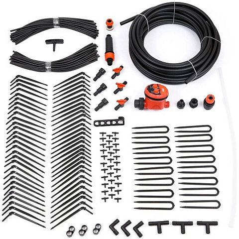 Набор для капельного полива от емкости, на 60 растений, с таймером, Жук, 7566-00