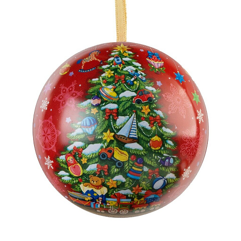 Елочный шар Классический с новогодним пожеланием, в ассортименте, 6.5х6.5х6.5 см, металл, 86351