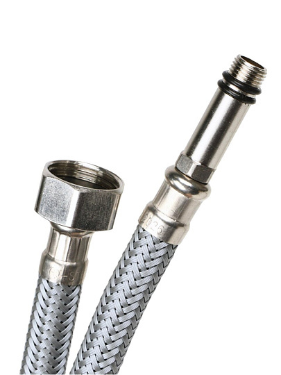 Подводка для воды М10-1/2"х0.8 м, пара, сталь, полиамид, AquaLine