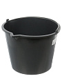 Ведро пластик, 12 л, черное, строительное, со сливом, антиударное, вс12а - фото 3
