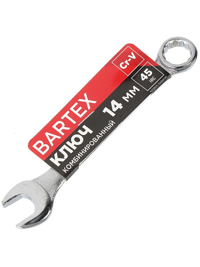 Ключ комбинированный, Bartex, 14 мм, CrV сталь, Эко
