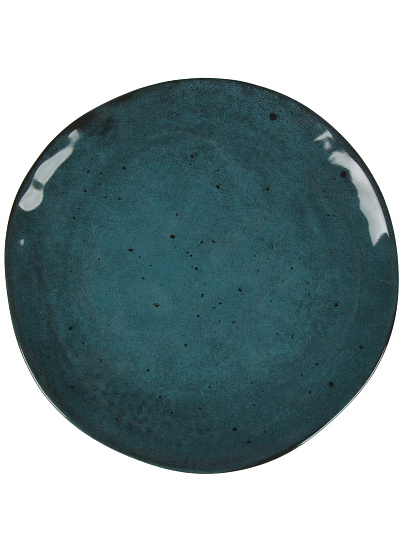 Тарелка обеденная, керамика, 26 см, круглая, Stone Turquoise, Domenik, DMD051, синяя