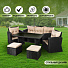 Мебель садовая Green Days, Эмилия, темный венге, стол, 120х66 см, 2 кресла, 1 диван, подушка бежевая, 150 кг, J-2039 - фото 18