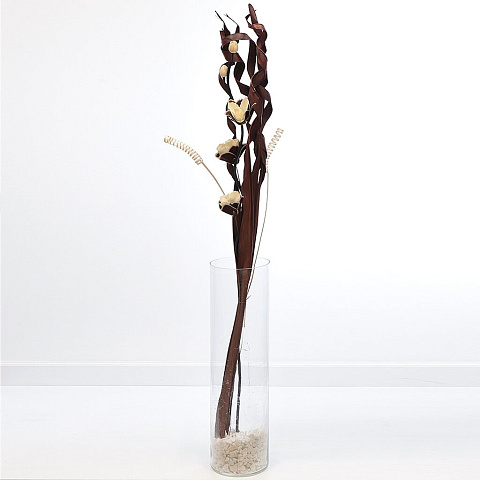 Цветок искусственный декоративный Тинги Композиция, бело-коричневый