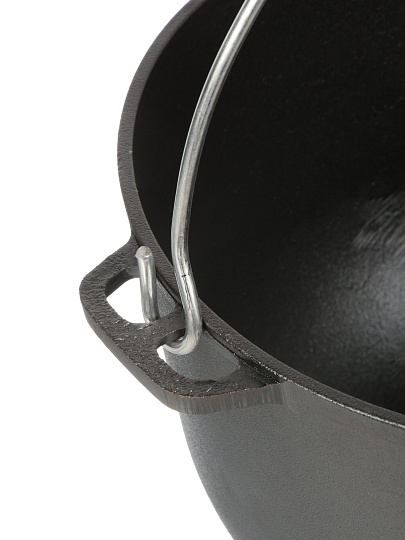 Казан чугун, 8 л, с крышкой, крышка чугун, с дужкой, Гардарика, 1508-3