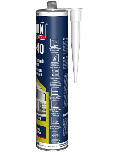 Герметик полиуретановый, Tytan, PU 40, 66244/16791/35780, 310 мл, белый