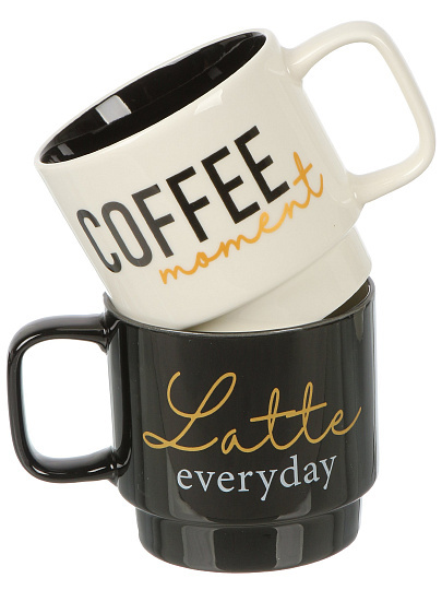 Кружка керамика, 4 шт, 380 мл, Кофе, на металлической подставке, Daniks, R24210/5607Y