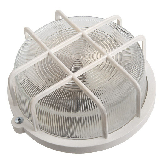 Светильник General Lighting Systems, НПП 03-100-005.04, 100 Вт, E27, на 1 лампочку, IP54, 21.2х21.2х10.4 см, с решеткой, белый, 437849