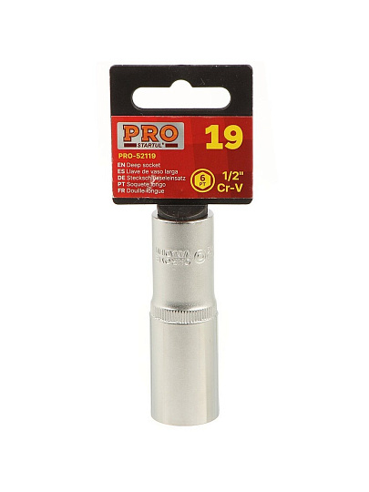 Головка торцевая 6-гранная, 1/2", 19 мм, глубокая, Startul, PRO-52119