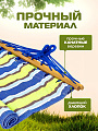 Гамак подвесной полотняный, 90х200 см, хлопок, общая длина 280 см, зелено-синий, 100 кг, Полоска, LG13 - фото 2