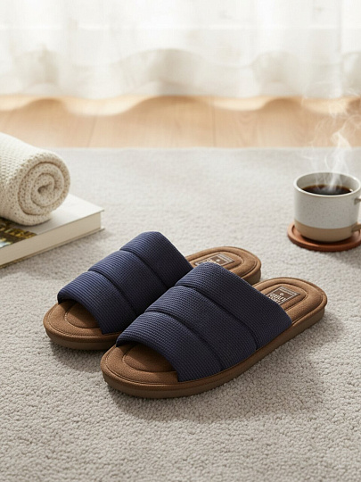 Тапки для мужчин, полиэстер, ЭВА, в ассортименте, р. 42, открытые, Lucky Land, 5091M-CH-O