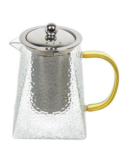 Чайник заварочный стекло, металл, 0.75 л, с ситечком, Мозаика, B050188