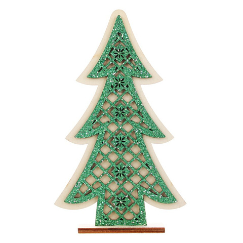 Подвеска Сноубум, Сувенир в виде елочки, в ассортименте, 11х4х18 см, дерево, 4 цвета, 379-238