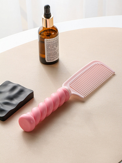 Расческа массажная, 22.5х4.8 см, пластик, пластиковая ручка, плоская, с фигурной ручкой, A100059