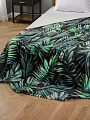 Плед евро, 200х220 см, велсофт жаккард, 100% полиэстер, Silvano, Пальмовый лист, зеленый, 200/142-CLF/LA - фото 3