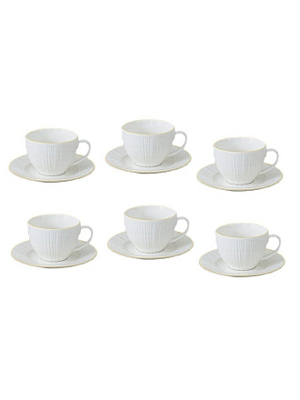 Набор чайный фарфор, 12 предметов, на 6 персон, 290 мл, Jewel, Шармель, ПС0022-33, подарочная упаковка